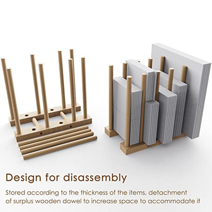 Art Storage Rack, Art Drying Rack, Wood Storage Stand for Canvas Boards, Panel, Frame, Drawing Board, Printed Matter, Paper Pad, Backing Plate (8.3" D x 15" W x 13.7" H)