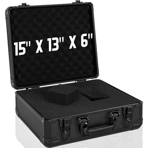 15 Inch Carrying Case with Customizable Pre-Diced Foam - size: 15x13x6 Inch