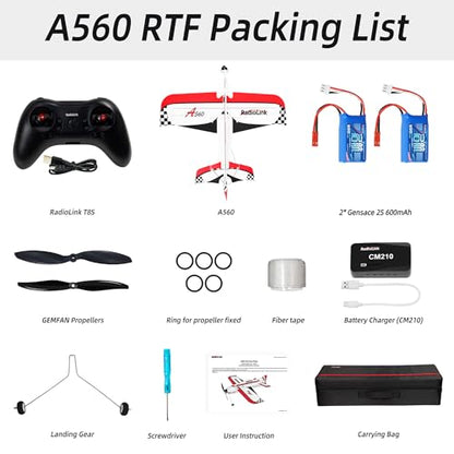 Radiolink A560 Ready to Fly (RTF) 3D Byme-A Gyro 6 Flight Modes RC Airplane