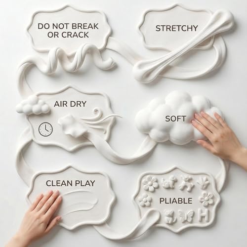 BOHS Foam Clay, White Air Dry Modeling Clay, 3.3 lb, 3-Pack - color: White, size: 1500 g