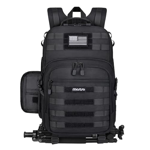 MOSISO Camera Backpack, DSLR/SLR/Mirrorless Tactical Camera Bag Case - color: Black