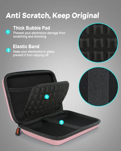 Gentle-Pink Hard Shell Carrying Case for External Hard Drive - color: Gentle-Pink