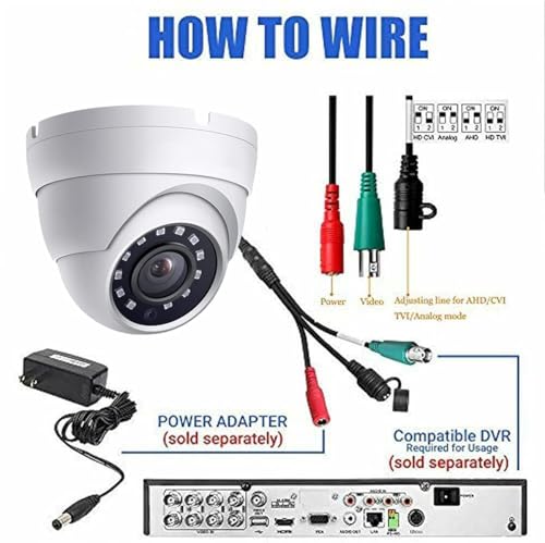 Real HD 5MP Analog Coax Dome TVI CVI CCTV Surveillance Security Camera, 2.8mm 100° Wide Viewing Angle, 65ft IR Night Vision, Outdoor, Full Metal Housing, ONLY Compatible with 5MP and 8MP DVR