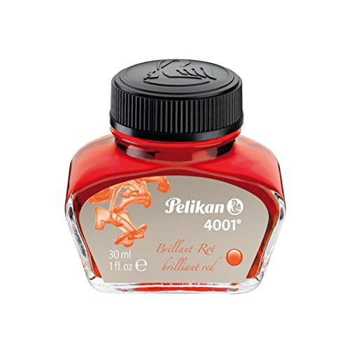 Pelikan 4001 Bottled Ink for Fountain Pens, Brilliant Red, 30ml, 1 Each (301036) - color: Brilliant Red, size: 1 fl oz