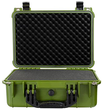 Eylar Standard 16" Gear, Equipment, Hard Camera Case Waterproof with Foam TSA Standards - color: Green