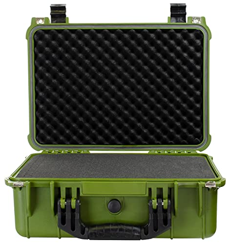 Eylar Standard 16" Gear, Equipment, Hard Camera Case Waterproof with Foam TSA Standards - color: Green