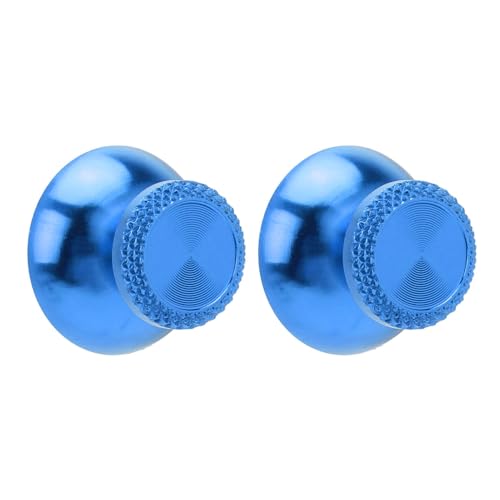 Pomya Thumbsticks for Controller, 2Pcs Metal Thumb Grip Replacement for Handheld Game Console, Aluminum Alloy Analog Thumb Sticks Accessories (Blue) - color: Blue