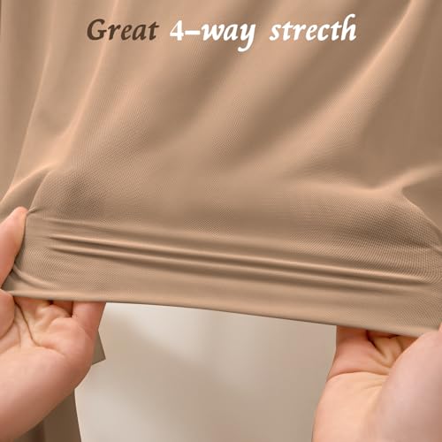 Horbaunal 4-Way Stretch Mesh Fabric by The Yard, Dark Nude 2 Yard - color: Dark Nude, size: 2 Yards
