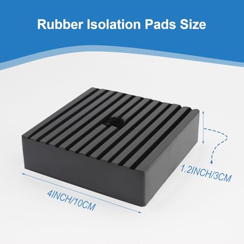 Solid Shock Pad for Air Compressor Vibration Pad or Equipment Shock Absorbing, Air Compressor Rubber Mounts Solid Rubber Anti-Vibration Isolation Pad, Super Duty 4"X4"X1" 4-Pack