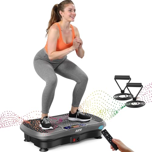 AXV Vibration Plate Exercise Machine Fitness Platform Body Vibrating Board - color: SLIM.GRAY