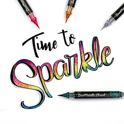 Pentel Arts DualMetallic Brush, Silver Ink (Pack of 2) - color: Silver, size: 1 Count (Pack of 2)