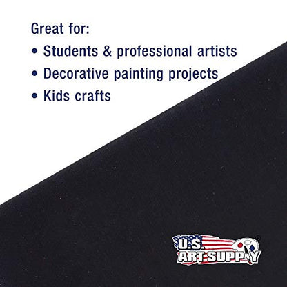 U.S. Art Supply 8 X 8 Inch Black Art Canvas Board Panels 6 Pack - 8 Ounce - size: 8" x 8"