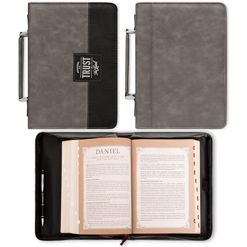 Christian Art Gifts Faux Leather Bible Cover for Men: Trust in the Lord - size: Large
