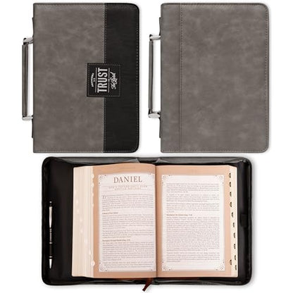 Christian Art Gifts Faux Leather Bible Cover for Men: Trust in the Lord - size: Large