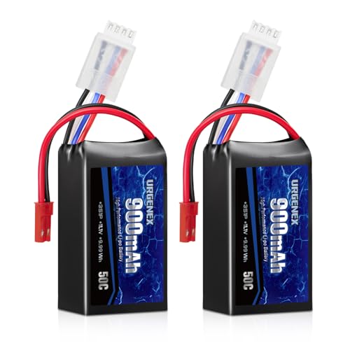 11.1V 900mAh Lipo Battery 3S 50C High Discharge Rate RC Battery Pack with JST Plug Rechargeable Lipos for RC Airplane Racing Drone Helicopter Quadcopter Micro FPV RC Car Truck Boat
