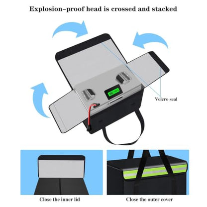 11.81"X7.88"X7.88" Lipo Safe Bag Fireproof Bag for Lipo Battery Pack Storage Charging Transport,Home Office Travel Fireproof Safe Storage for Cash Valuables Jewelry Passport Power bank Lipo Battery - size: 300*200*200mm