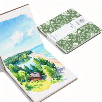 Paul Rubens Square Watercolor Journal 5.9"x5.9", 100% Cotton Cold Press - color: Green