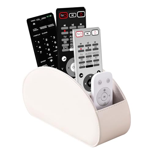 Remote Control Holders Organizer Box with 5 Compartment PU Leather Caddy - color: Begin, size: S