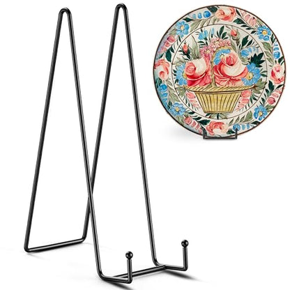 TR-LIFE 14 Inch Black Metal Plate Stand (3 Pack) - Heavy Duty Display Easel Holder for Large Picture Frames, Plates and Signs - size: 14 Inch