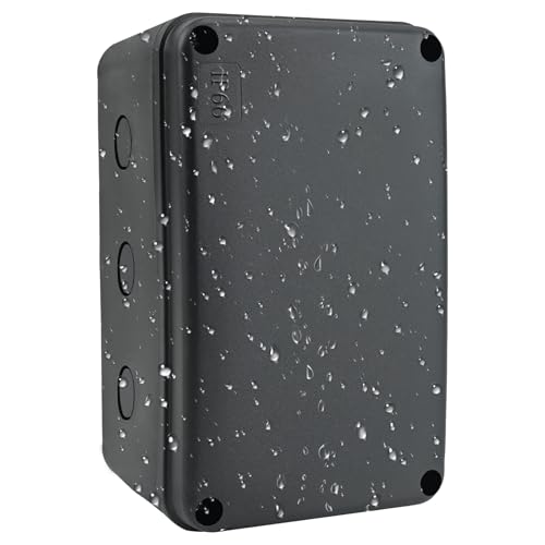 greencycle Project Box ABS Plastic Black Electrical Boxes IP66 Waterproof DIY Electronic Junction Box Power Enclosure,7.12 x 4.5 x 4 inch (181 x 111 x 100mm) - color: Black, size: 7.1x4.5x4"