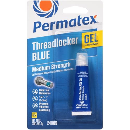 Permatex 24005 Medium Strength Threadlocker Blue Gel, 5 g - size: 5 ml, style: Gel - Medium Strength