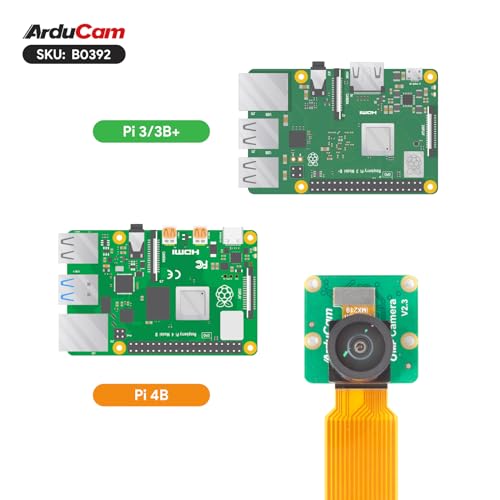 Arducam 8MP IMX219 175 Degree Ultra Wide Angle Camera for Raspberry Pi, Compatible with Pi 5, 4 Model B, 3/3B+, and Zero 2W - size: 175 Degree M12