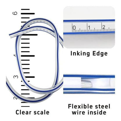 36 Inch Flexible Curve Ruler Graduated Rulers with Inking Edge, Double Side Scale Ruler for Drawing, Pattern Making, Engineering, and Stencil Work - style: 36 Inch