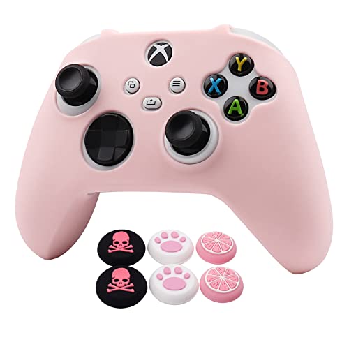 RALAN Controller Skin for Xbox Series S/X, PurePink Anti-Slip Silicone Controller Cover Protector Case Compatible for Xbox Series S/X Gamepad Joystick with Thumb Grip x 6 - color: PurePink