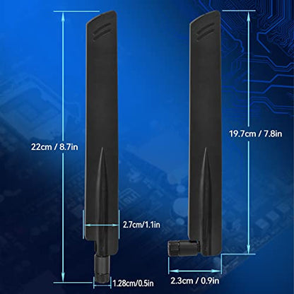 Eightwood Tri-Band WiFi 6E Antenna with RP-SMA Male Connector (2-Pack)