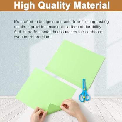 Silunkia 40 Sheets Light Green Cardstock 8.5 x 11 Craft Paper 75lb - color: Light Green