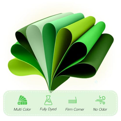 25 Pack Green Card Stock Paper 8.5 x 11 5 Colors - color: Green