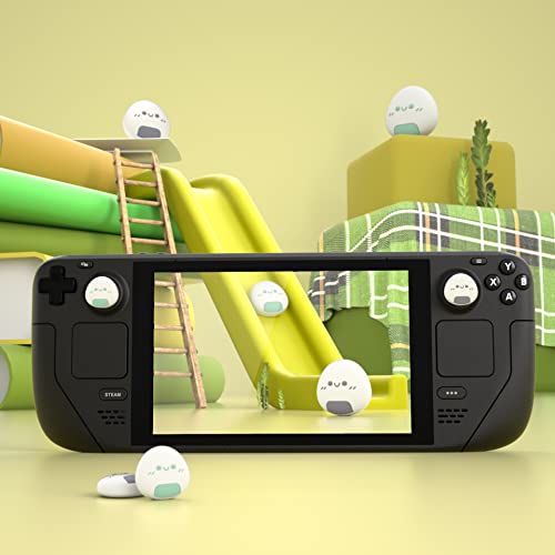 PlayVital Thumb Grip Caps for Steam Deck LCD, Silicone Thumbsticks Grips Joystick Caps for Steam Deck OLED - Onigiri - color: Onigiri
