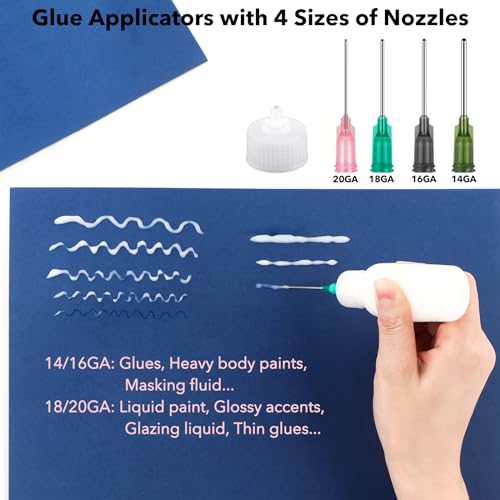 BAOFALI 12PCS 30ml Plastic Squeezable Dropper Bottles with Blunt Needle Tips for Glue, Paint, Craft and Oil Applications - color: 12PCS