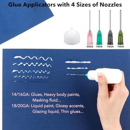 BAOFALI 12PCS 30ml Plastic Squeezable Dropper Bottles with Blunt Needle Tips for Glue, Paint, Craft and Oil Applications - color: 12PCS