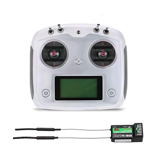 GoolRC Flysky FS-i6s 2.4G 10CH AFHDS 2A RC Transmitter with FS-iA6B Receiver for RC Drone Airplane Multicopter - color: Silver