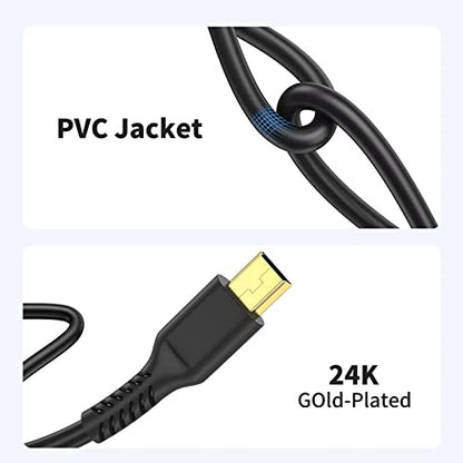 ULIFTUS 10FT Mini USB Cable, Standard USB 2.0 to USB Mini B Charging Cord Durable PS3 Controller Cable Compatible with MP3 Player, Camera, Dash Cam, Hero 3+(Black) - size: 10 Feet