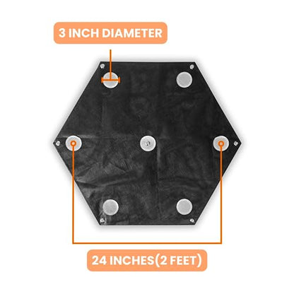 Sky High Bull's-Eye 24” LiDAR Ground Control Point GCP - UAV Aerial Target for LiDAR Mapping & Surveying (6 Pack) Retro-Reflective Black Hexagon with Center Eyelet for Aerial Mapping & Photogrammetry - size: 24in LiDAR Hexagon (6)