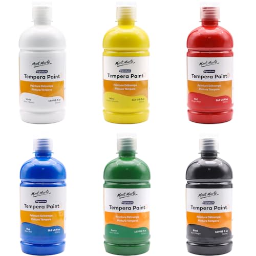 Mont Marte Tempera Paint Set 6pc x 500ml - size: 101.4 Fl Oz (Pack of 1)