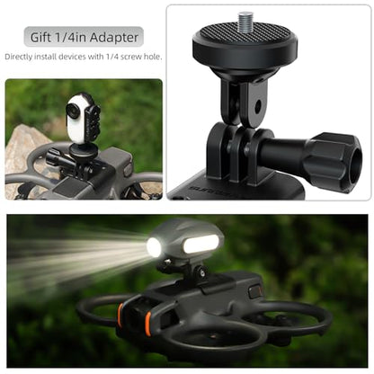 Extension Mount Adapter+ Led Light Kit for DJI Avata 2, Drone Search Light Strobe Light+Camera Mount Bracket for DJI Avata 2 - color: Stand Kit