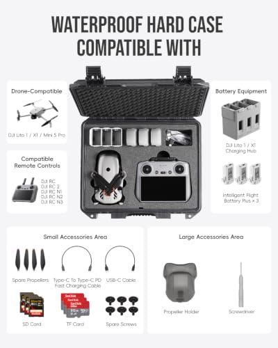 Waterproof Hard Case for DJI Lito 1/ X1 Fly More Combo (RC 2/RC-N3) - color: For Lito 1/ X1