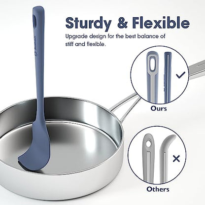 ChefAide 4 Pieces Silicone Spatulas Set, Heat Resistant Rubber Spatula - color: Blue, size: 4 pieces