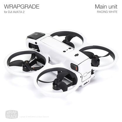 WRAPGRADE Skin Stickers Compatible with DJI Avata 2 (Racing White)