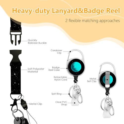 Alien Spacecraft Lanyards Cute Alien Spacecraft ID Badge Holder - color: Alien Spacecraft-black