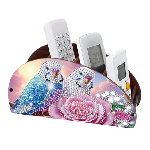 JISHSHAY Diamond Painting Remote Control Holder Bird Diamond Art Remote Holder Flower Gem Art Organizer Box Gem Painting Organizer Case Embroidery Kit Storage Case Mosaic Kits for Adults Storage Box - color: Bird 1