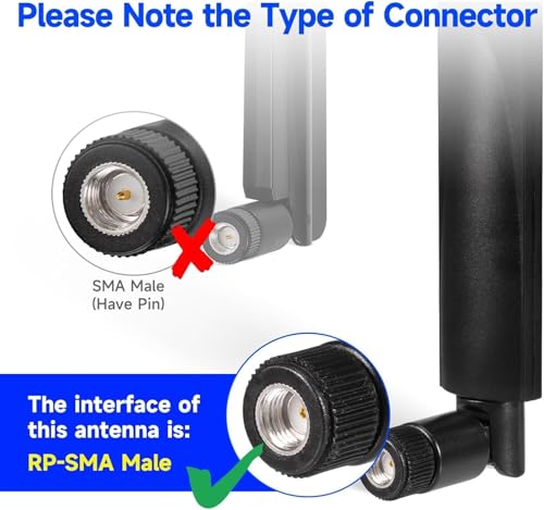 Superbat Short WiFi Antenna Dual Band 2.4GHz 5GHz RP-SMA Antenna 4-Pack - style: 4-pack