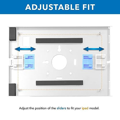 Mount-It! Anti-Theft iPad Tablet Floor Stand Kiosk with Literature Holder - color: White