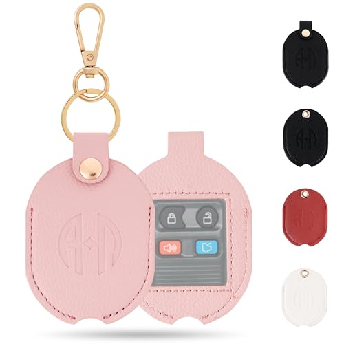 Leather Remote Key Fob Sleeve for Broken Car Key Loop Replacement - color: Pink 01, Extra Large