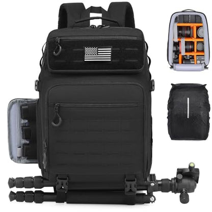 HAMBOLY Professional Camera Bag Backpack for DSLR, SLR & Mirrorless - color: Black