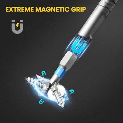 42-in-1 Magnetic Ratchet Screwdriver Set, Multi Bit Modular Tool Kit with S2 Alloy Steel Bits, Built-in Magnetizer & Telescoping Extension for Electronics, Drone, Computer, Home Repair Gift for Men