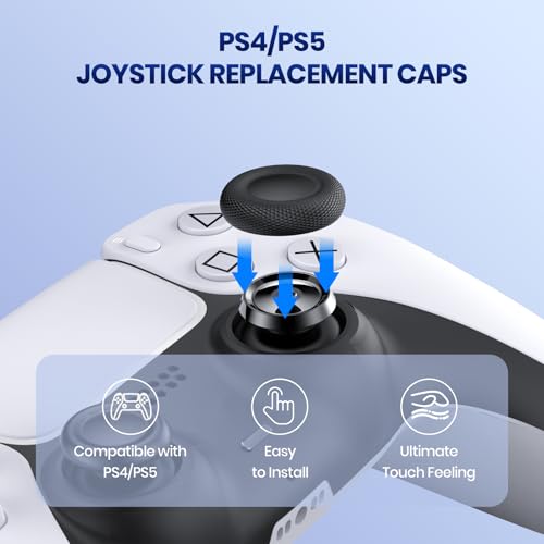 NEWDERY Joystick Replacement Grip Caps for PS5/PS4 Controller - color: Black